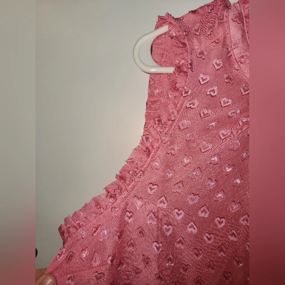 Torrid Pink Hearts Layered Sleeveless Blouse